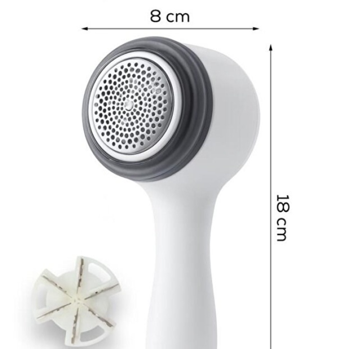 ® Yeni Ürün 6 Bıçaklı Şarjlı Tüy Ve Tiftik Temizleme Makinesi Beyaz Yuvarlak Tasarım YEDEK BIÇAKLI