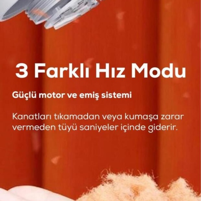 ® Yeni Ürün Şarjlı 2 Hızlı 6 Bıçaklı Tüy ve Tiftik Temizleme Makinesi