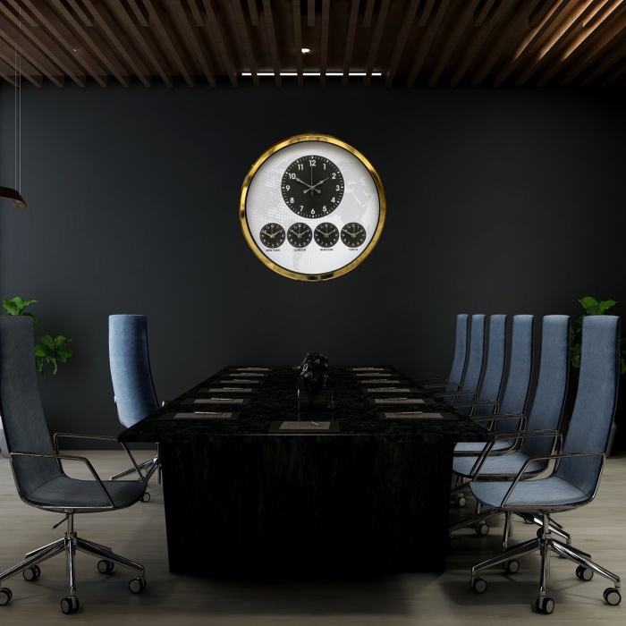 Gold Modern 52 Cm Dünya Saati