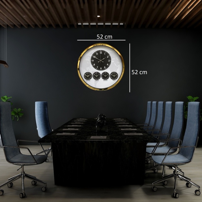 Gold Modern 52 Cm Dünya Saati