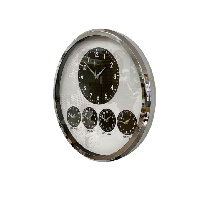 Krom Şık 52 Cm Dünya Saati
