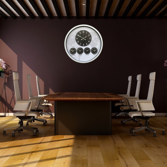 Beyaz 52 Cm Zarif Dünya Saati