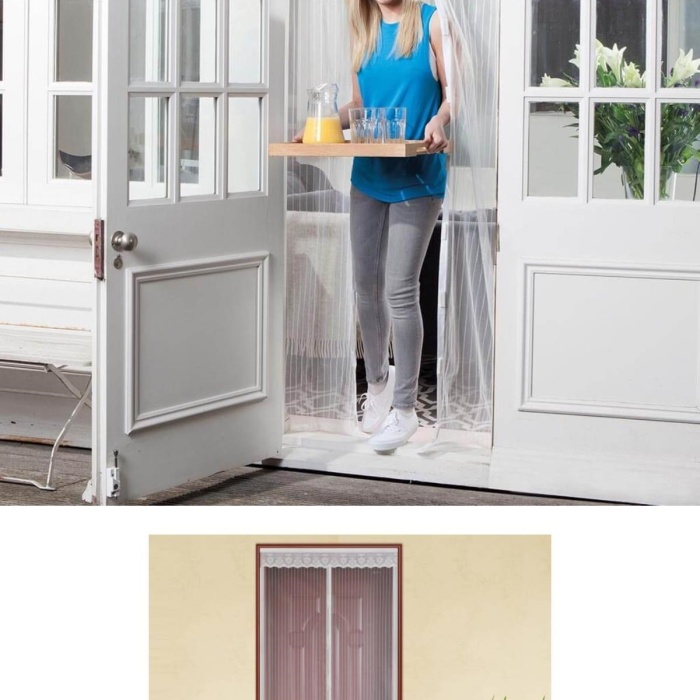 ® Yeni Ürün Pratik Manyetik Mıknatıslı Beyaz Kapı Pencere Sinekliği Tülü 90 x 210 cm