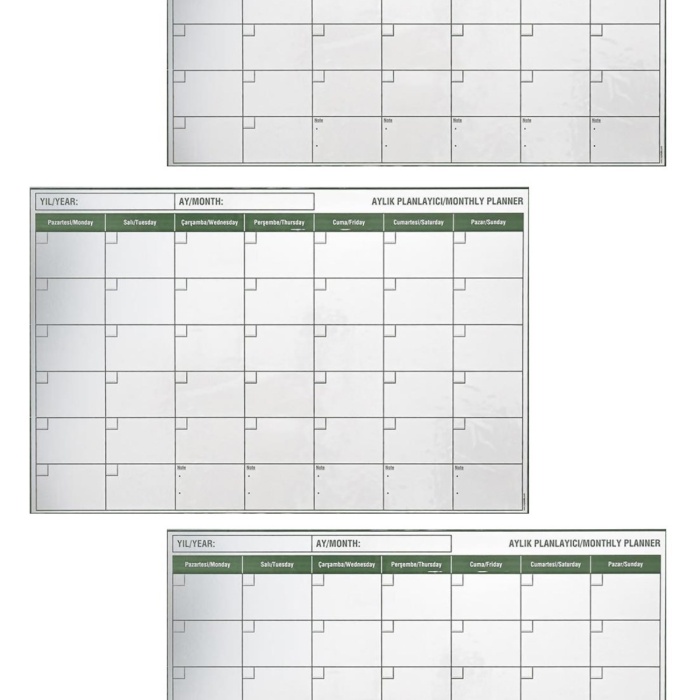 ® Yeni Ürün Manyetik Yapışkanlı Bir Aylık Program Planlayıcı Takvim 85x56 cm