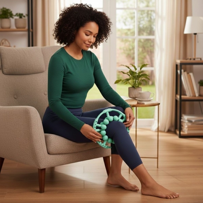 ® Yeni Ürün 20 Tekerlekli Ayarlanabilir Bacak ve Kol Masaj Aleti360° Tam Daire Derin Doku Kas ve Lenfatik Masaj Silindiri