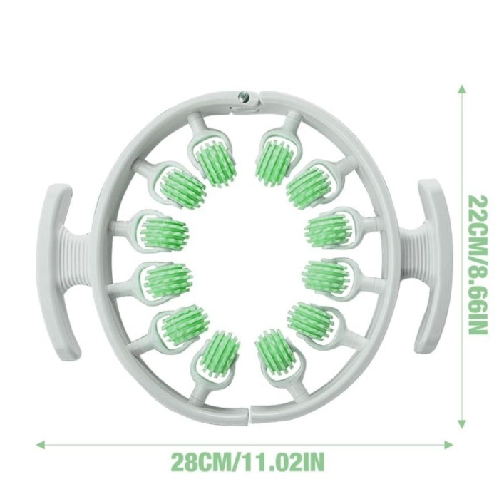® Yeni Ürün 12 Tekerlekli Ayarlanabilir Bacak,Bel ve Kol Masaj Aleti360° Tam Daire Derin Doku Kas ve Lenfatik Masaj Silindiri