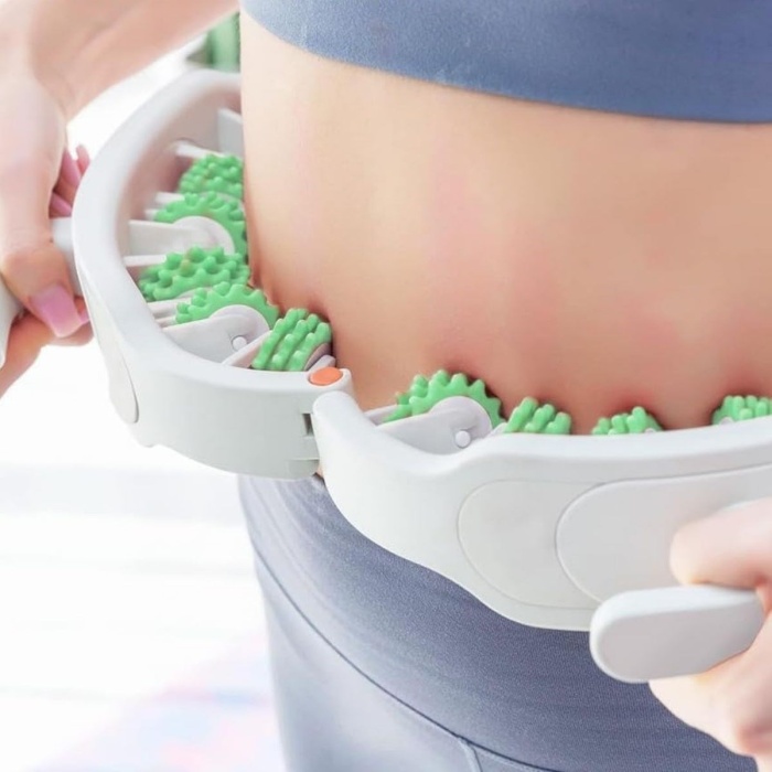 ® Yeni Ürün 12 Tekerlekli Ayarlanabilir Bacak,Bel ve Kol Masaj Aleti360° Tam Daire Derin Doku Kas ve Lenfatik Masaj Silindiri