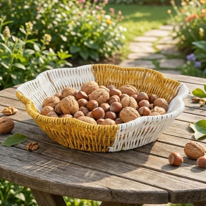 ® Yeni Ürün Çiçek Model Çift Renkli Plastik Rattan Ekmek ve Meyve SepetiÇok Amaçlı Banyo ve Mutfak DüzenleyiciYıkanabilir Organizer