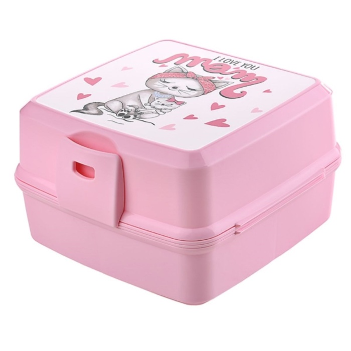 ® Yeni Ürün Kendiliğinden Kaşık Çatallı Beslenme Kutusu 4 Bölmeli Çocuk Beslenme Kabı Saklama Kutusu