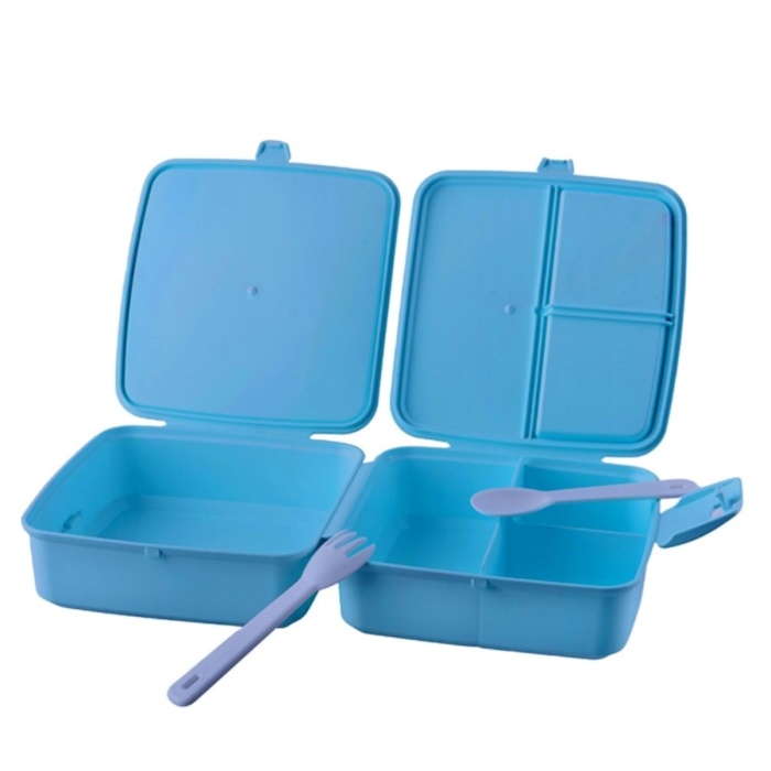 ® Yeni Ürün Kendiliğinden Kaşık Çatallı Beslenme Kutusu 4 Bölmeli Çocuk Beslenme Kabı Saklama Kutusu