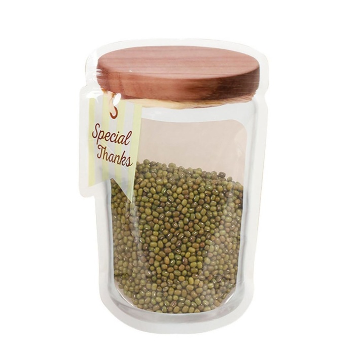 ® Yeni Ürün Kavanoz Görünümlü Kilitli Poşet Çıtçıtlı ve Pratik Torba 4 Adet