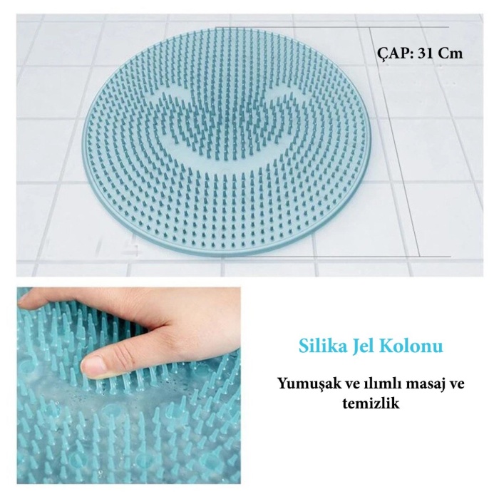® Yeni Ürün Silikon Fırçalı Banyo Masaj Matı ve  Ayaklar için Topuk Masaj Paspası