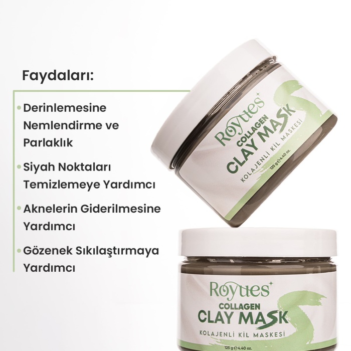 ® Yeni Ürün Kolajen Kil MaskesiLeke ve Siyah Nokta Giderici Yüz Maskesi Collagen Clay Mask 125g