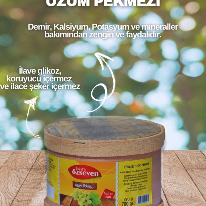 ® Yeni Ürün kuzubeyoğulları Özseven Gıda Tokat Zile Katı Üzüm Pekmezi (700GR)