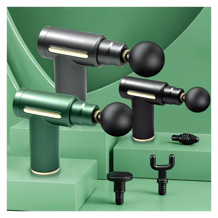 Masaj Tabancası 4 Farklı Masaj Başlığı Ayarlanabilir 6 Kademe Hız Vurmalı Derin Dokular Kas Masajı