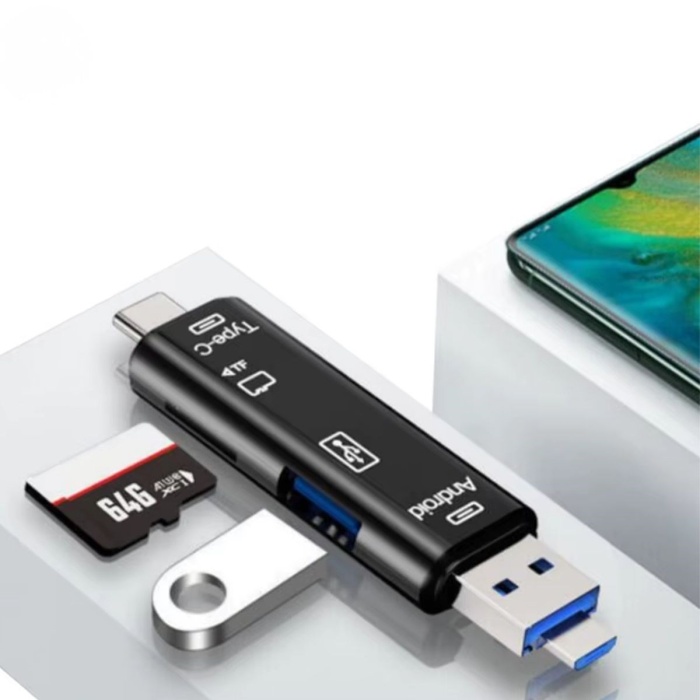 ® Yeni Ürün 5 In 1 Çok Fonksiyonlu USB 2.0 Micro Sd Kart OkuyucuUsb/micro Usb/type-C Çıkışlı, Otg Çevirici