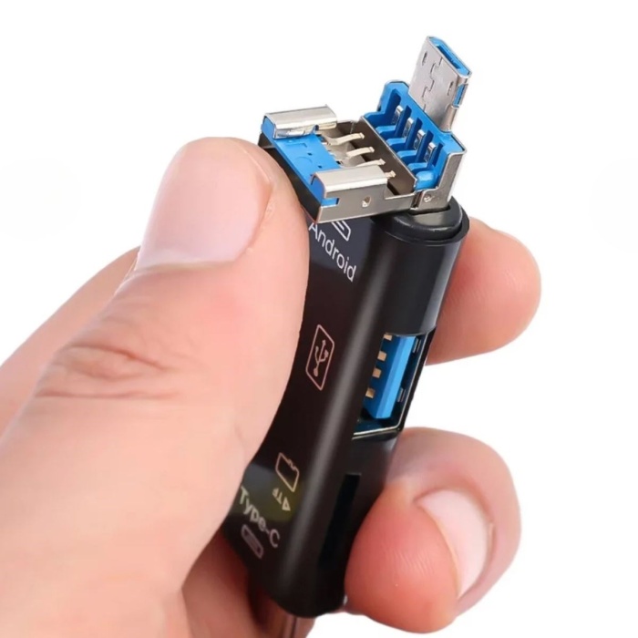 ® Yeni Ürün 5 In 1 Çok Fonksiyonlu USB 2.0 Micro Sd Kart OkuyucuUsb/micro Usb/type-C Çıkışlı, Otg Çevirici