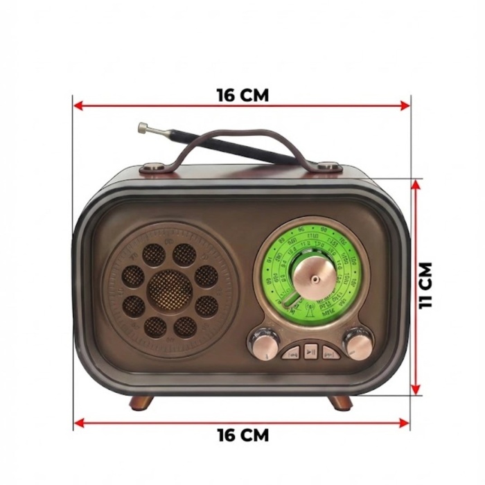 ® Yeni Ürün Retro Bluetooth Radyo Hoparlör USB TF Kart AUX FM Taşınabilir Nostaljik Tasarım