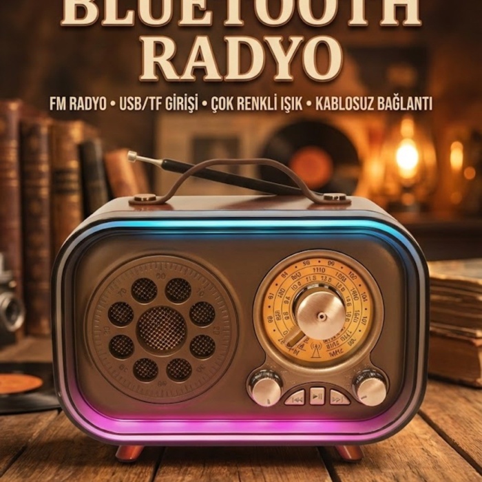 ® Yeni Ürün Retro Bluetooth Radyo Hoparlör USB TF Kart AUX FM Taşınabilir Nostaljik Tasarım