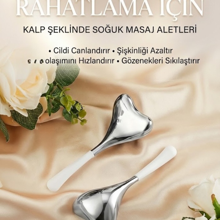 ® Yeni Ürün Kalp Şeklinde Soğuk Yüz Masaj AletiCilt Sıkılaştırıcı ve Şişkinlik Giderici Cryo Sticks