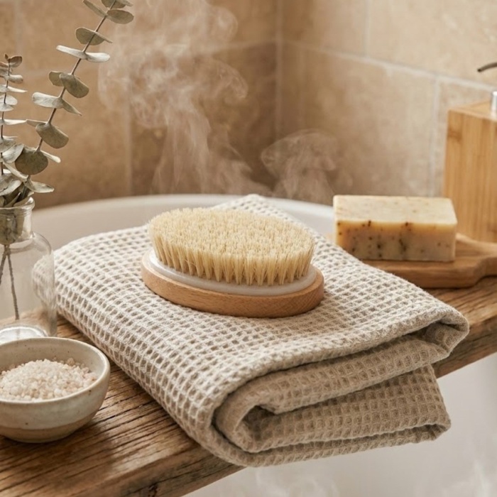 ® Yeni Ürün Doğal Vücut FırçasıKuru Fırçalama, Masaj ve Peeling Etkili Cilt Bakım Fırçası