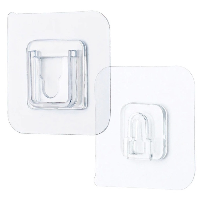 ® Yeni Ürün Eşya Sabitleme Askısı 10 Çift Şeffaf Çift Taraflı Yapışkanlı Geçmeli Klips