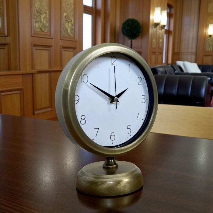 ® Yeni Ürün Vintage 25 x 20 Cm Sade Metal Masa Saati