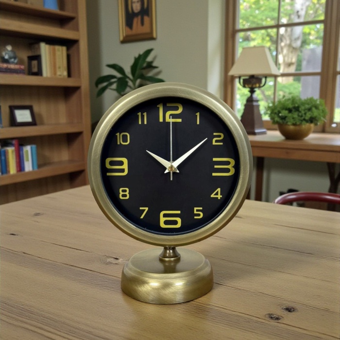 ® Yeni Ürün Prestij Vinatge 25 x 20 Cm Metal Masa Saati