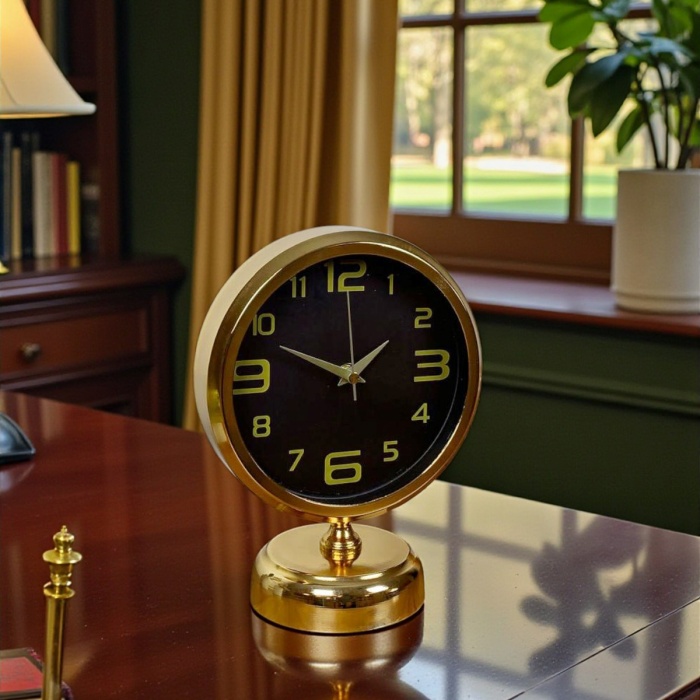 ® Yeni Ürün Pure Gold 25 x 20 Cm Metal Masa Saati