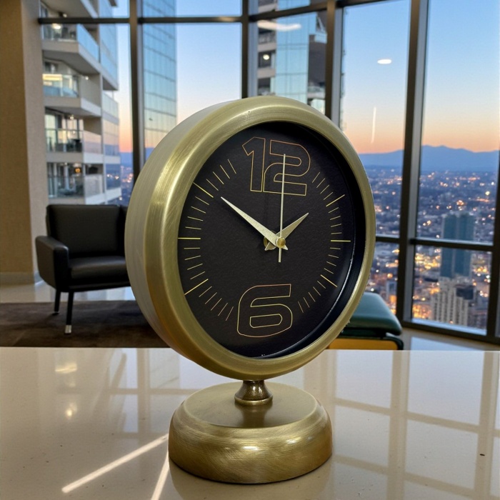 ® Yeni Ürün Retro Modern Tasarım 25 x 20 Cm Metal Masa Saati