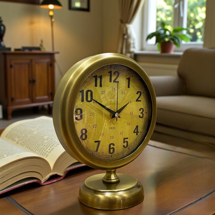 ® Yeni Ürün Vintage Elite 25 x 20 Eskitme Metal Masa Saati