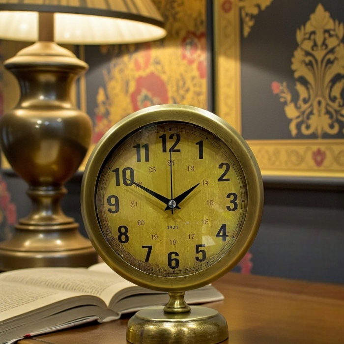 ® Yeni Ürün Vintage Elite 25 x 20 Eskitme Metal Masa Saati