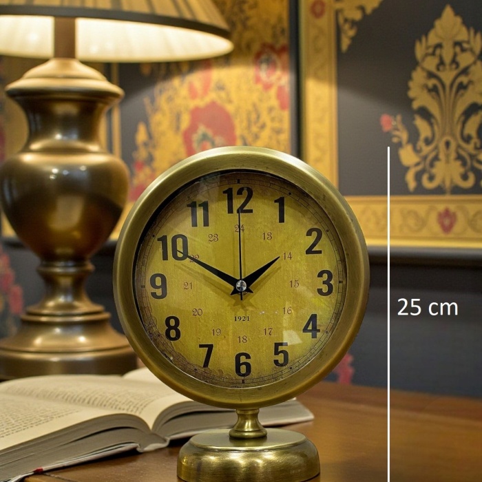 ® Yeni Ürün Vintage Elite 25 x 20 Eskitme Metal Masa Saati