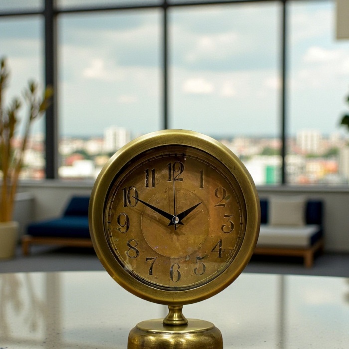 ® Yeni Ürün Retro Eskitme 25 x 20 Cm Metal Şık Masa Saati