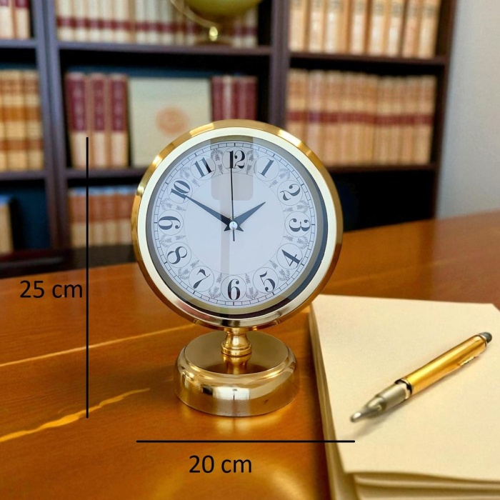 ® Yeni Ürün Golden Grace 25 x 20 Gold Metal Masa Saati