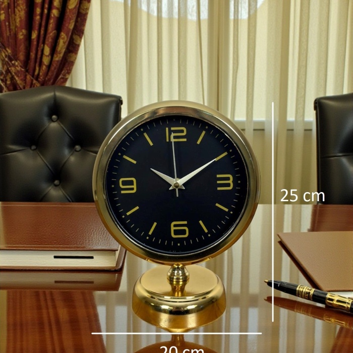 ® Yeni Ürün Midnight Gold 25 x 20 Cm Metal Masa Saati