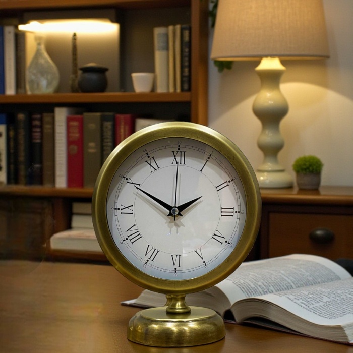 ® Yeni Ürün Retro Eskitme Metal 25 x 20 Cm Masa Saati