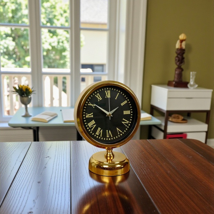 ® Yeni Ürün Golden Grace 25 x 20 Gold Metal Masa Saati