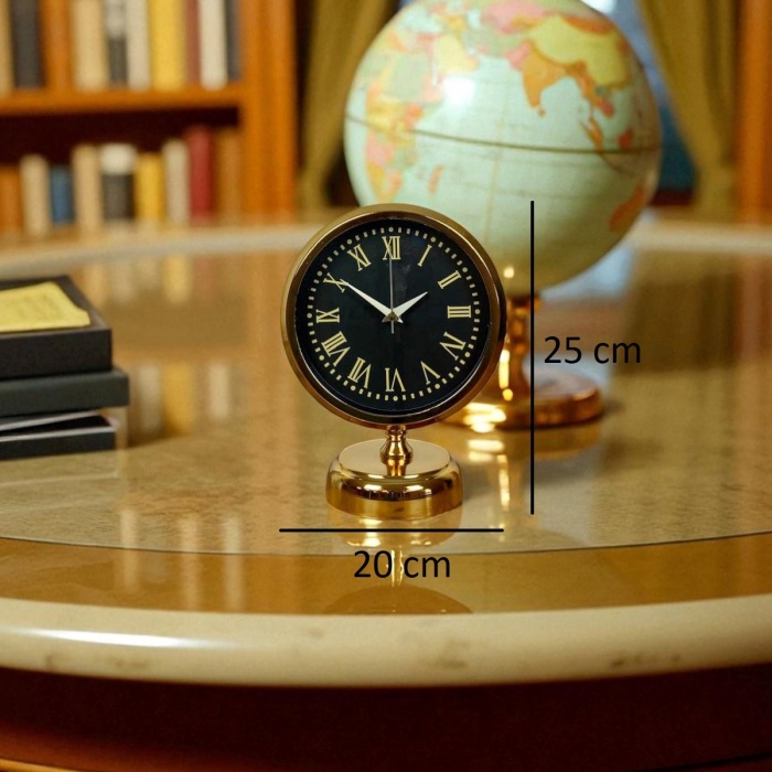 ® Yeni Ürün Golden Grace 25 x 20 Gold Metal Masa Saati