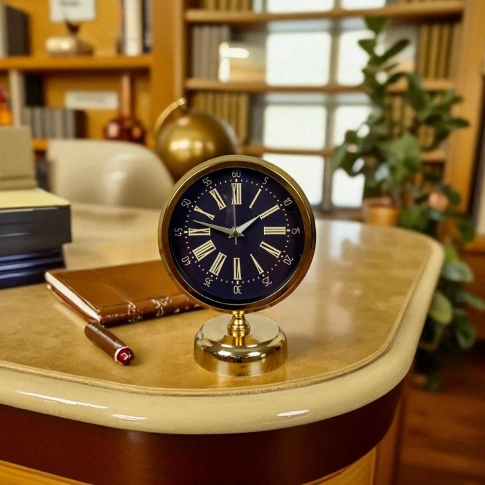 ® Yeni Ürün Goldora 25 x 20 Gold Metal Masa Saati