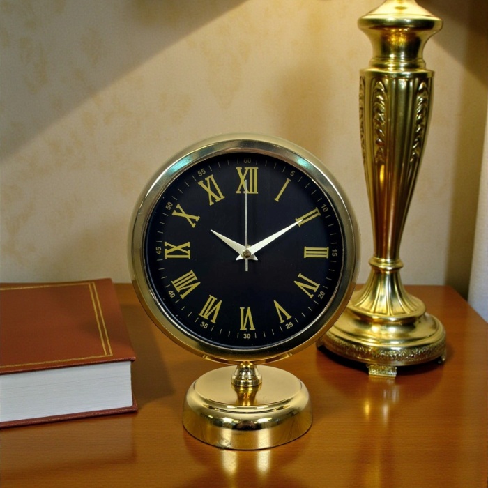 ® Yeni Ürün Prestige Gold Roma 25 x 20 Cm Metal Masa Saati