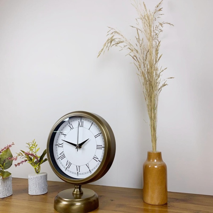 ® Yeni Ürün Eskitme Metal Retro Masa Saati 25×20 cm