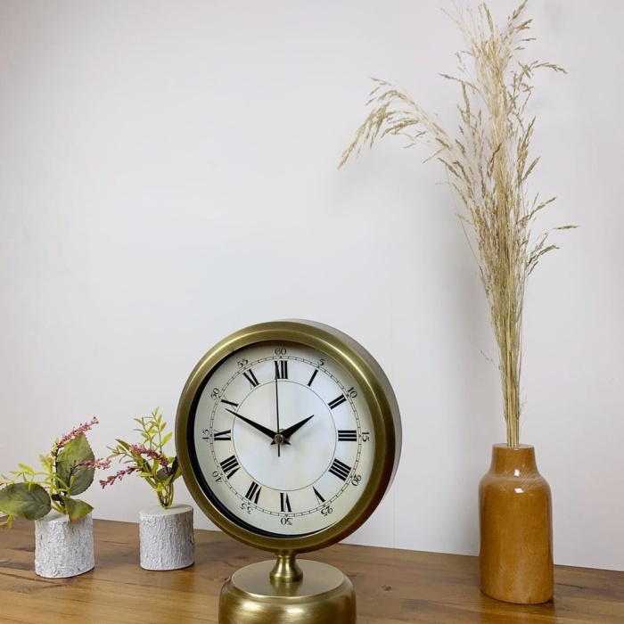 ® Yeni Ürün Eskitme Metal Anka Masa Saati 25×20 cm