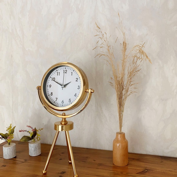 ® Yeni Ürün Gold Luxury Modern Üç Ayaklı Masa Saati