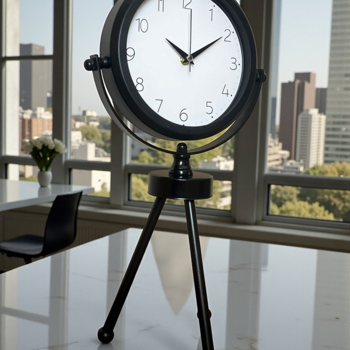 ® Yeni Ürün Black Classic Dekoratif Üç Ayaklı Masa Saati