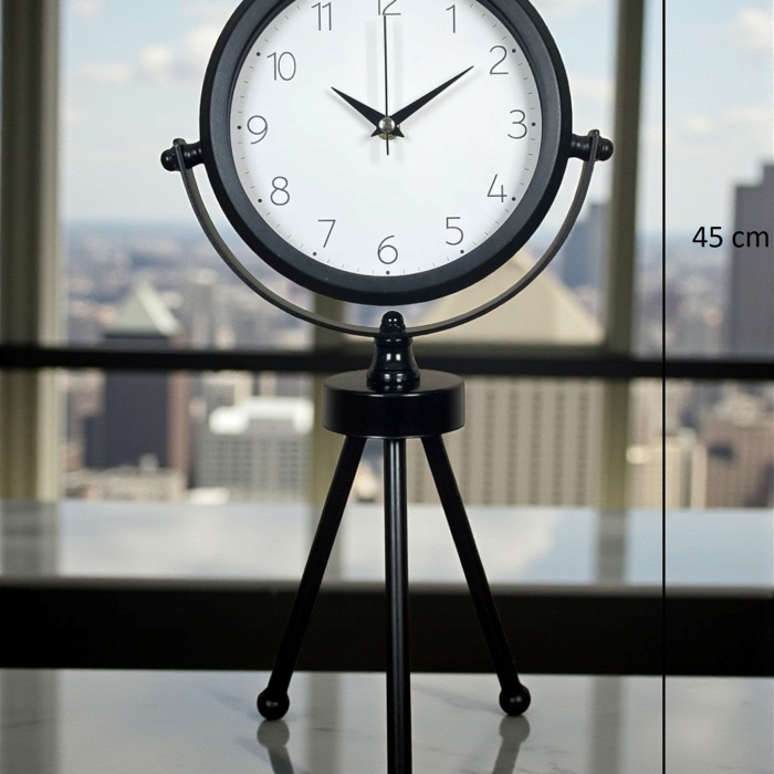 ® Yeni Ürün Black Classic Dekoratif Üç Ayaklı Masa Saati