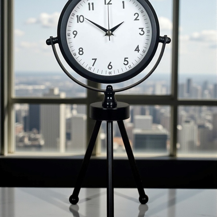 ® Yeni Ürün Prime Black Zarif Üç Ayaklı Metal Masa Saati