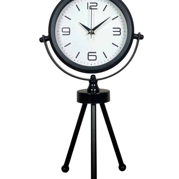 ® Yeni Ürün Black Elegant Metal Üç Ayaklı Masa Saati