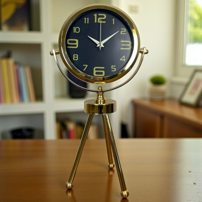 ® Yeni Ürün Vintage Prestige Üç Ayaklı Metal Masa Saati