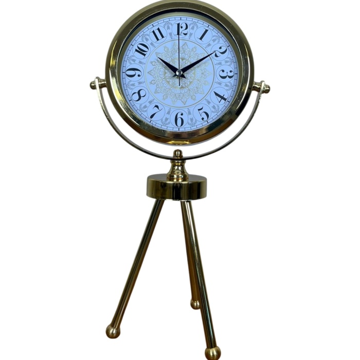 ® Yeni Ürün Gold Royal Motifli Üç Ayaklı Metal Masa Saati